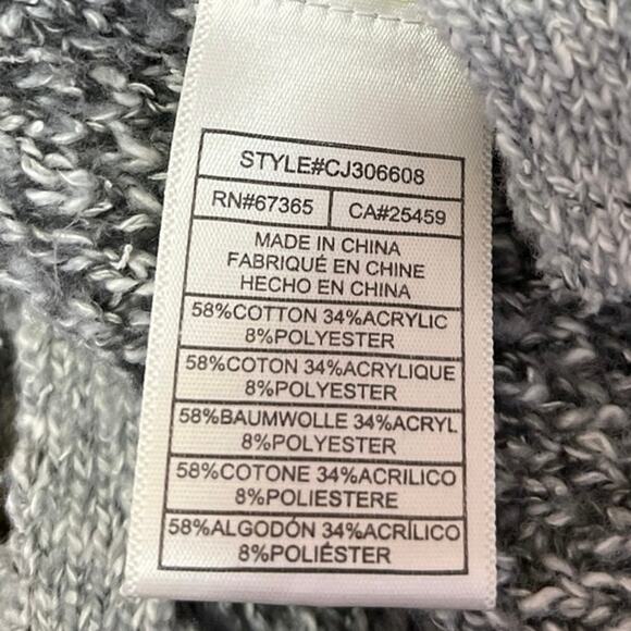 Cupcakes and Cashmere Gray Stars Open Mid Length Cardigan Sweater Top Size M - Picture 5 of 5